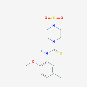 molecular formula C14H21N3O3S2 B5817774 N-(2-methoxy-5-methylphenyl)-4-(methylsulfonyl)-1-piperazinecarbothioamide 