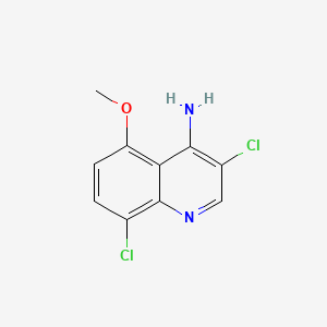 molecular formula C10H8Cl2N2O B581778 3,8-Dichloro-5-methoxyquinolin-4-amine CAS No. 1210377-95-9