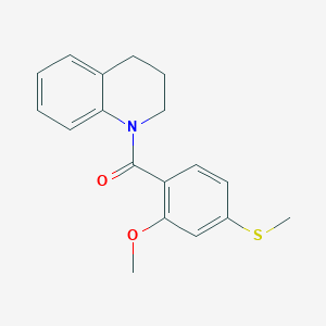 molecular formula C18H19NO2S B5817796 1-[2-methoxy-4-(methylthio)benzoyl]-1,2,3,4-tetrahydroquinoline 