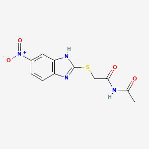 molecular formula C11H10N4O4S B5817800 N-acetyl-2-[(5-nitro-1H-benzimidazol-2-yl)thio]acetamide 