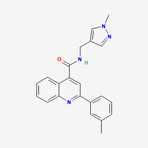 2-(3-methylphenyl)-N-[(1-methyl-1H-pyrazol-4-yl)methyl]-4-quinolinecarboxamide