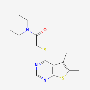 molecular formula C14H19N3OS2 B5817814 2-[(5,6-dimethylthieno[2,3-d]pyrimidin-4-yl)thio]-N,N-diethylacetamide 