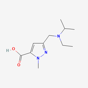 molecular formula C11H19N3O2 B581785 3-((ethyl(isopropyl)amino)methyl)-1-methyl-1H-pyrazole-5-carboxylic acid CAS No. 1223748-32-0