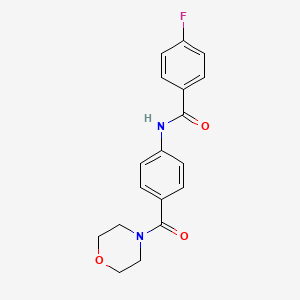 molecular formula C18H17FN2O3 B5817854 4-fluoro-N-[4-(4-morpholinylcarbonyl)phenyl]benzamide 