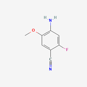 molecular formula C8H7FN2O B581788 4-氨基-2-氟-5-甲氧基苯甲腈 CAS No. 1441723-24-5