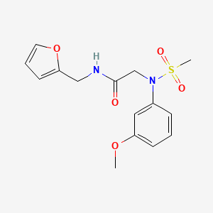 molecular formula C15H18N2O5S B5817894 N~1~-(2-furylmethyl)-N~2~-(3-methoxyphenyl)-N~2~-(methylsulfonyl)glycinamide 