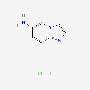 molecular formula C7H8ClN3 B581790 Imidazo[1,2-a]pyridin-6-amine hydrochloride CAS No. 1306604-40-9