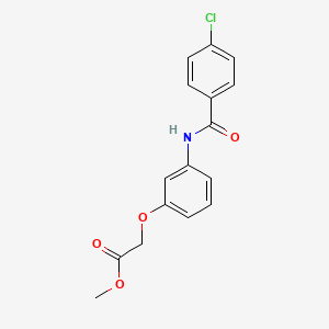 molecular formula C16H14ClNO4 B5817905 methyl {3-[(4-chlorobenzoyl)amino]phenoxy}acetate 