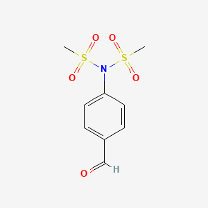molecular formula C9H11NO5S2 B581792 N-(4-Formylphenyl)-N-methanesulfonylmethanesulfonamide CAS No. 1445322-57-5
