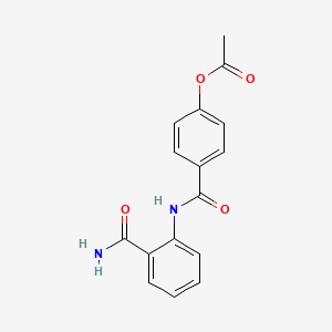 molecular formula C16H14N2O4 B5817933 4-({[2-(aminocarbonyl)phenyl]amino}carbonyl)phenyl acetate 