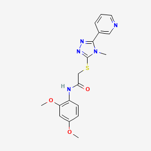 molecular formula C18H19N5O3S B5817977 N-(2,4-dimethoxyphenyl)-2-{[4-methyl-5-(3-pyridinyl)-4H-1,2,4-triazol-3-yl]thio}acetamide 