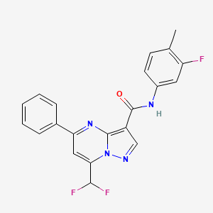 molecular formula C21H15F3N4O B5817992 7-(difluoromethyl)-N-(3-fluoro-4-methylphenyl)-5-phenylpyrazolo[1,5-a]pyrimidine-3-carboxamide 