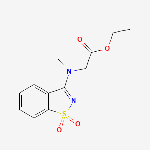 molecular formula C12H14N2O4S B5818002 ethyl N-(1,1-dioxido-1,2-benzisothiazol-3-yl)-N-methylglycinate 