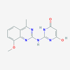 molecular formula C14H13N5O3 B5818006 2-[(8-methoxy-4-methyl-2-quinazolinyl)amino]-4,6-pyrimidinediol 