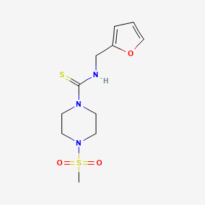 molecular formula C11H17N3O3S2 B5818024 N-(2-furylmethyl)-4-(methylsulfonyl)-1-piperazinecarbothioamide 