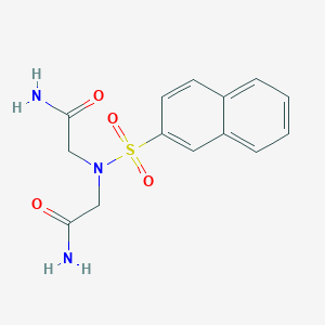 molecular formula C14H15N3O4S B5818040 2,2'-[(2-naphthylsulfonyl)imino]diacetamide 