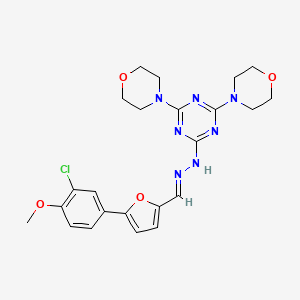 5-(3-chloro-4-methoxyphenyl)-2-furaldehyde (4,6-di-4-morpholinyl-1,3,5-triazin-2-yl)hydrazone