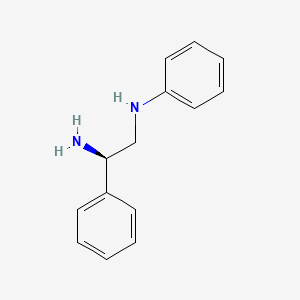 molecular formula C14H16N2 B581807 N-[(2R)-2-Amino-2-phenylethyl]aniline CAS No. 1501975-72-9
