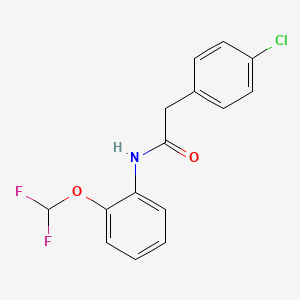 molecular formula C15H12ClF2NO2 B5818141 2-(4-chlorophenyl)-N-[2-(difluoromethoxy)phenyl]acetamide 