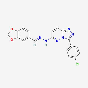 molecular formula C19H13ClN6O2 B5818147 1,3-benzodioxole-5-carbaldehyde [3-(4-chlorophenyl)[1,2,4]triazolo[4,3-b]pyridazin-6-yl]hydrazone 