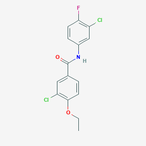 molecular formula C15H12Cl2FNO2 B5818150 3-chloro-N-(3-chloro-4-fluorophenyl)-4-ethoxybenzamide 