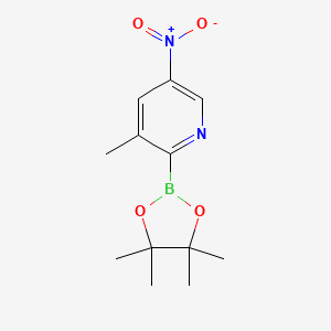 molecular formula C12H17BN2O4 B581816 3-Methyl-5-nitro-2-(4,4,5,5-tetramethyl-1,3,2-dioxaborolan-2-yl)pyridine CAS No. 1310384-01-0
