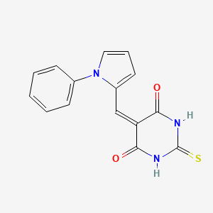 molecular formula C15H11N3O2S B5818164 5-[(1-phenyl-1H-pyrrol-2-yl)methylene]-2-thioxodihydro-4,6(1H,5H)-pyrimidinedione 