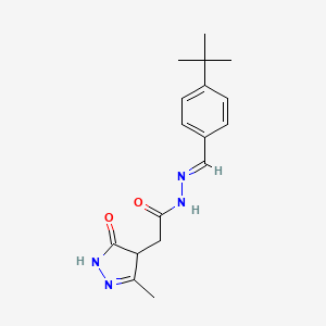 molecular formula C17H22N4O2 B5818178 N'-(4-tert-butylbenzylidene)-2-(3-methyl-5-oxo-4,5-dihydro-1H-pyrazol-4-yl)acetohydrazide 