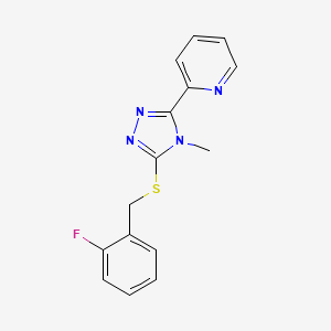 2-{5-[(2-fluorobenzyl)thio]-4-methyl-4H-1,2,4-triazol-3-yl}pyridine