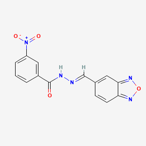molecular formula C14H9N5O4 B5818199 N'-(2,1,3-benzoxadiazol-5-ylmethylene)-3-nitrobenzohydrazide 