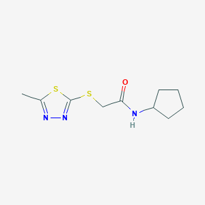 molecular formula C10H15N3OS2 B5818204 N-cyclopentyl-2-[(5-methyl-1,3,4-thiadiazol-2-yl)thio]acetamide 