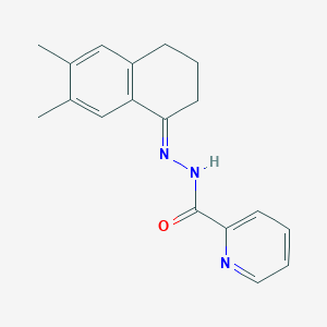 molecular formula C18H19N3O B5818290 N'-(6,7-dimethyl-3,4-dihydro-1(2H)-naphthalenylidene)-2-pyridinecarbohydrazide 