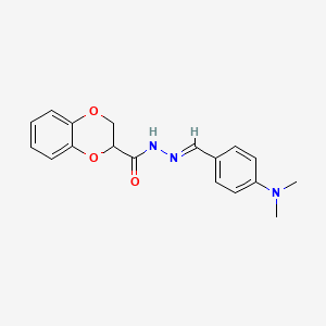 molecular formula C18H19N3O3 B5818292 N'-[4-(dimethylamino)benzylidene]-2,3-dihydro-1,4-benzodioxine-2-carbohydrazide 