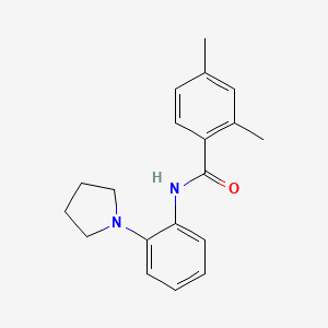 molecular formula C19H22N2O B5818298 2,4-dimethyl-N-[2-(1-pyrrolidinyl)phenyl]benzamide 