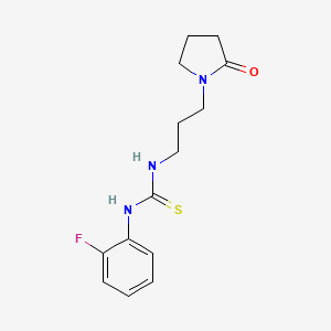 molecular formula C14H18FN3OS B5818301 N-(2-fluorophenyl)-N'-[3-(2-oxo-1-pyrrolidinyl)propyl]thiourea 