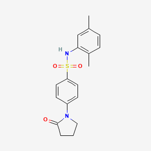 molecular formula C18H20N2O3S B5818310 N-(2,5-dimethylphenyl)-4-(2-oxo-1-pyrrolidinyl)benzenesulfonamide 