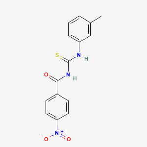 molecular formula C15H13N3O3S B5818317 N-{[(3-methylphenyl)amino]carbonothioyl}-4-nitrobenzamide 