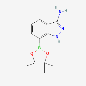 molecular formula C13H18BN3O2 B581834 7-(4,4,5,5-Tetramethyl-1,3,2-dioxaborolan-2-yl)-1H-indazol-3-amine CAS No. 1626335-94-1
