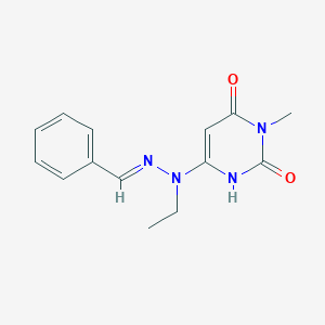 molecular formula C14H16N4O2 B5818354 benzaldehyde ethyl(1-methyl-2,6-dioxo-1,2,3,6-tetrahydro-4-pyrimidinyl)hydrazone 
