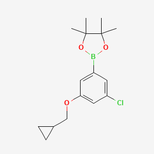 molecular formula C16H22BClO3 B581838 2-(3-氯-5-（环丙基甲氧基）苯基）-4,4,5,5-四甲基-1,3,2-二氧杂硼环丁烷 CAS No. 1218789-44-6