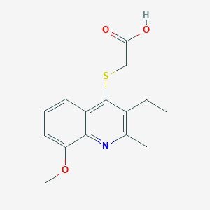 molecular formula C15H17NO3S B5818383 [(3-ethyl-8-methoxy-2-methyl-4-quinolinyl)thio]acetic acid 