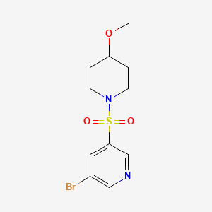 molecular formula C11H15BrN2O3S B581839 3-Bromo-5-(4-methoxypiperidin-1-ylsulfonyl)pyridine CAS No. 1306664-70-9