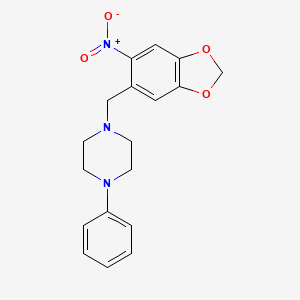 1-[(6-nitro-1,3-benzodioxol-5-yl)methyl]-4-phenylpiperazine
