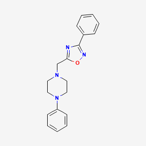 1-phenyl-4-[(3-phenyl-1,2,4-oxadiazol-5-yl)methyl]piperazine