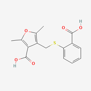 4-{[(2-carboxyphenyl)thio]methyl}-2,5-dimethyl-3-furoic acid