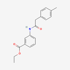 molecular formula C18H19NO3 B5818418 ethyl 3-{[(4-methylphenyl)acetyl]amino}benzoate 