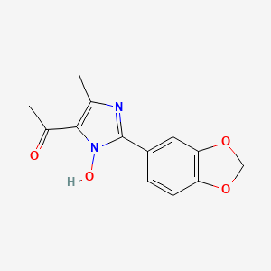 molecular formula C13H12N2O4 B5818440 1-[2-(1,3-benzodioxol-5-yl)-1-hydroxy-4-methyl-1H-imidazol-5-yl]ethanone 