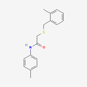 molecular formula C17H19NOS B5818456 2-[(2-methylbenzyl)thio]-N-(4-methylphenyl)acetamide 