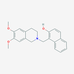 molecular formula C22H23NO3 B5818458 1-[(6,7-dimethoxy-3,4-dihydro-2(1H)-isoquinolinyl)methyl]-2-naphthol 