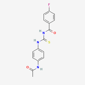 molecular formula C16H14FN3O2S B5818479 N-({[4-(acetylamino)phenyl]amino}carbonothioyl)-4-fluorobenzamide 